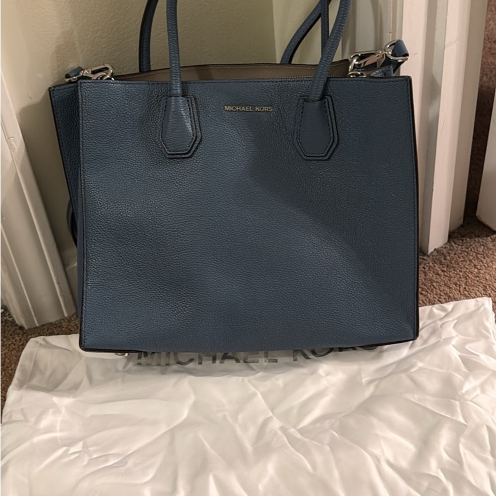 Michael Kors Navy Leather Tote